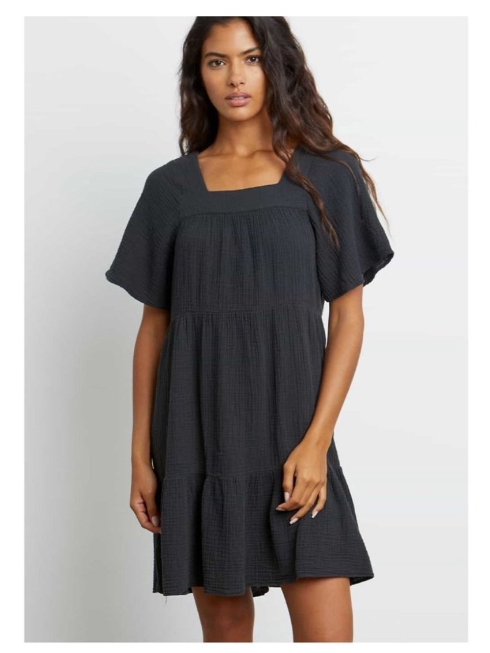 Rails Black Square Neck Aline Valentina Dress Size Small